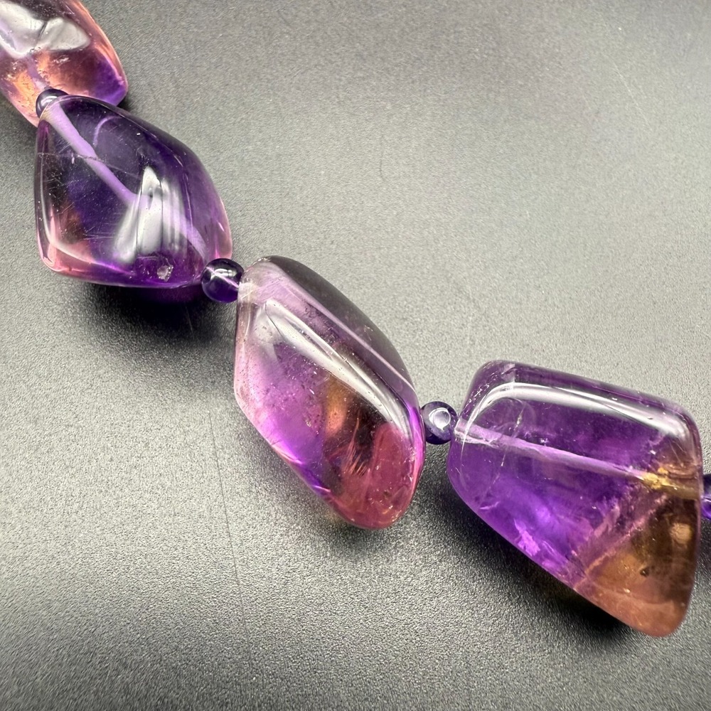 Stephen Dweck Signed‎ Ametrine Nugget Necklace | Sterling Silver Clasp | Artisan - Picture 9 of 12